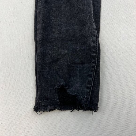 Universal Thread Distressed Skinny Jeans Womens Size 8/29 Faded Black Raw Hem - Picture 5 of 9